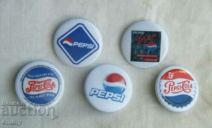 Insigna - Pepsi Cola, 5 buc