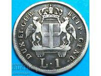 Genoa 1 Lira 1794 Italy Doge's reign Silver Patina