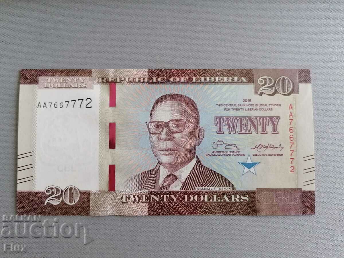 Bancnota - Liberia - 20 de dolari UNC | 2016