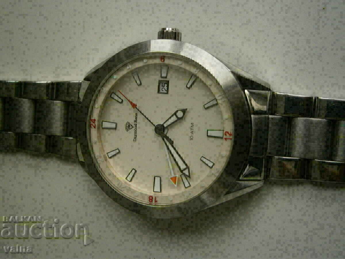 DAYMOND RENE, GMT, 10 atm. water resistant, all steel, 44mm - 6