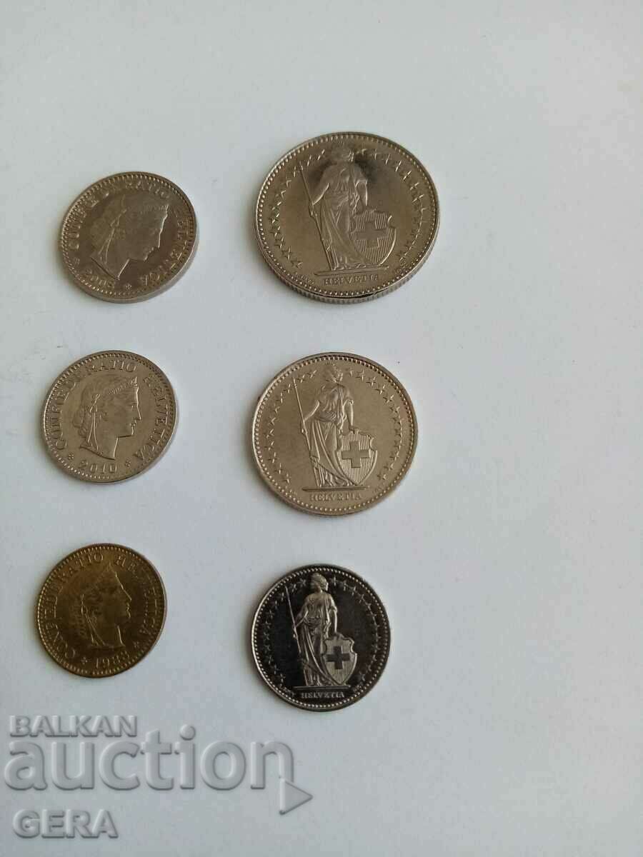 νομίσματα από την Ελβετία