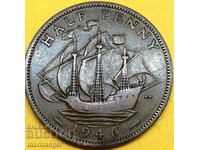 Great Britain 1/2 (half) penny 1946