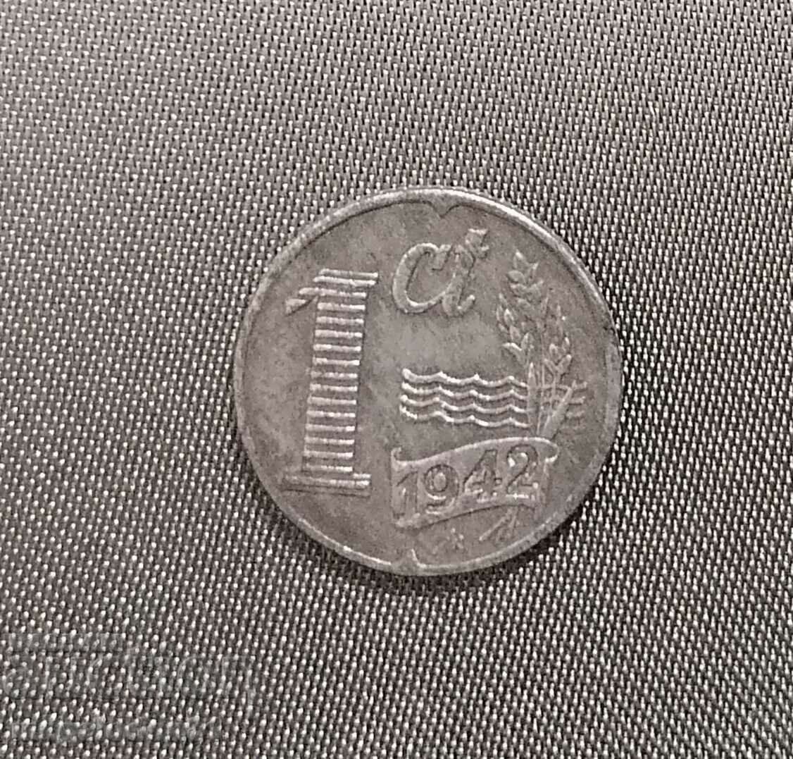 Нидерландия - 1 цент, 1942г.