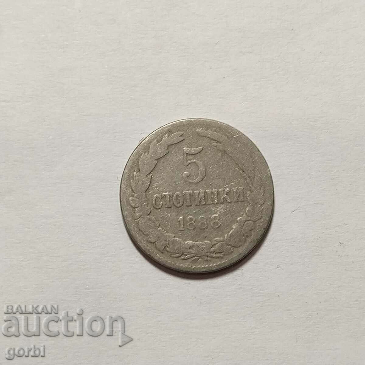 5 cenți 1888