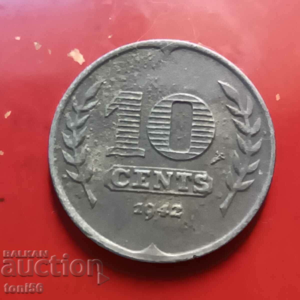 Нидерландия 10 цента 1942
