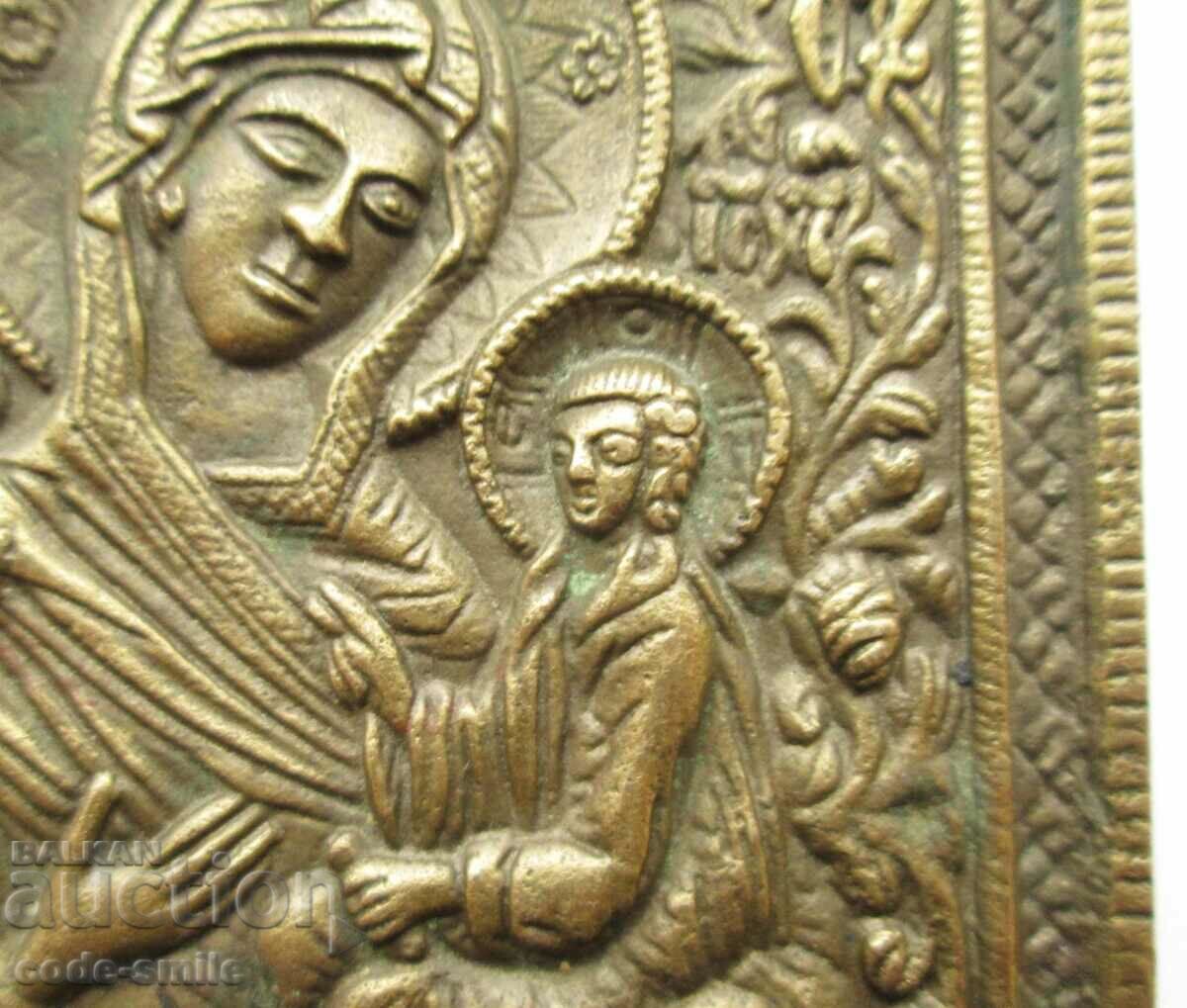 Delivery of Old Russian bronze icon Virgin Mary with Child Delivery of Old Russian bronze icon Virgin Mary with Child