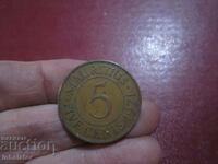 1971 Mauritius 5 cents