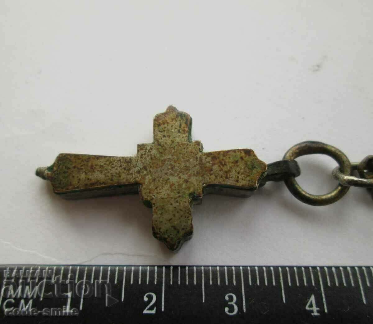 Auction Old Revival Opening Cross and Chain Silver Cut Auction Old Revival Opening Cross and Chain Silver Cut