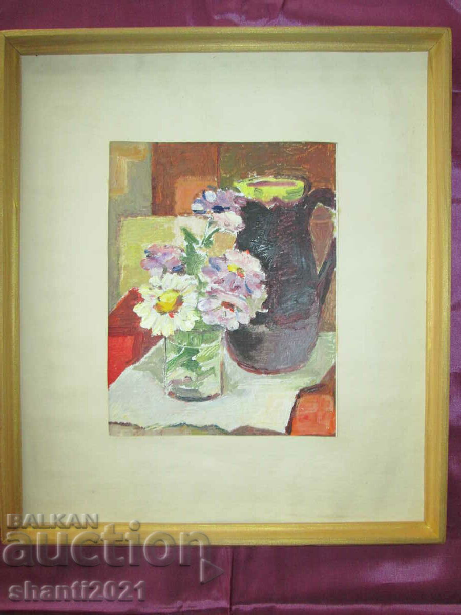 Картина масло, картон , Наталия Балджиева,39х34см.