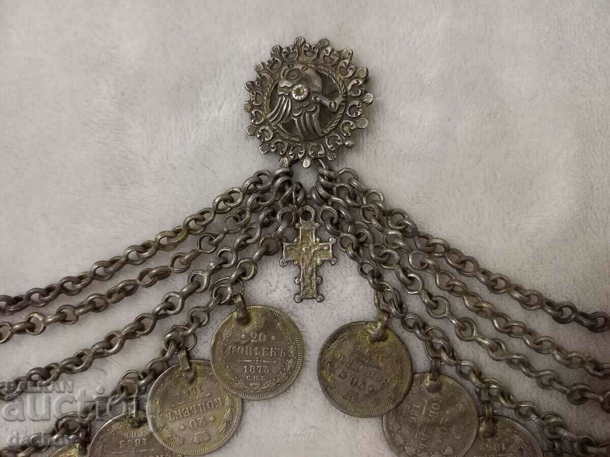 Livrarea Costum UNIC renascentist macedonean din argint Kyustek din secolul al XIX-lea