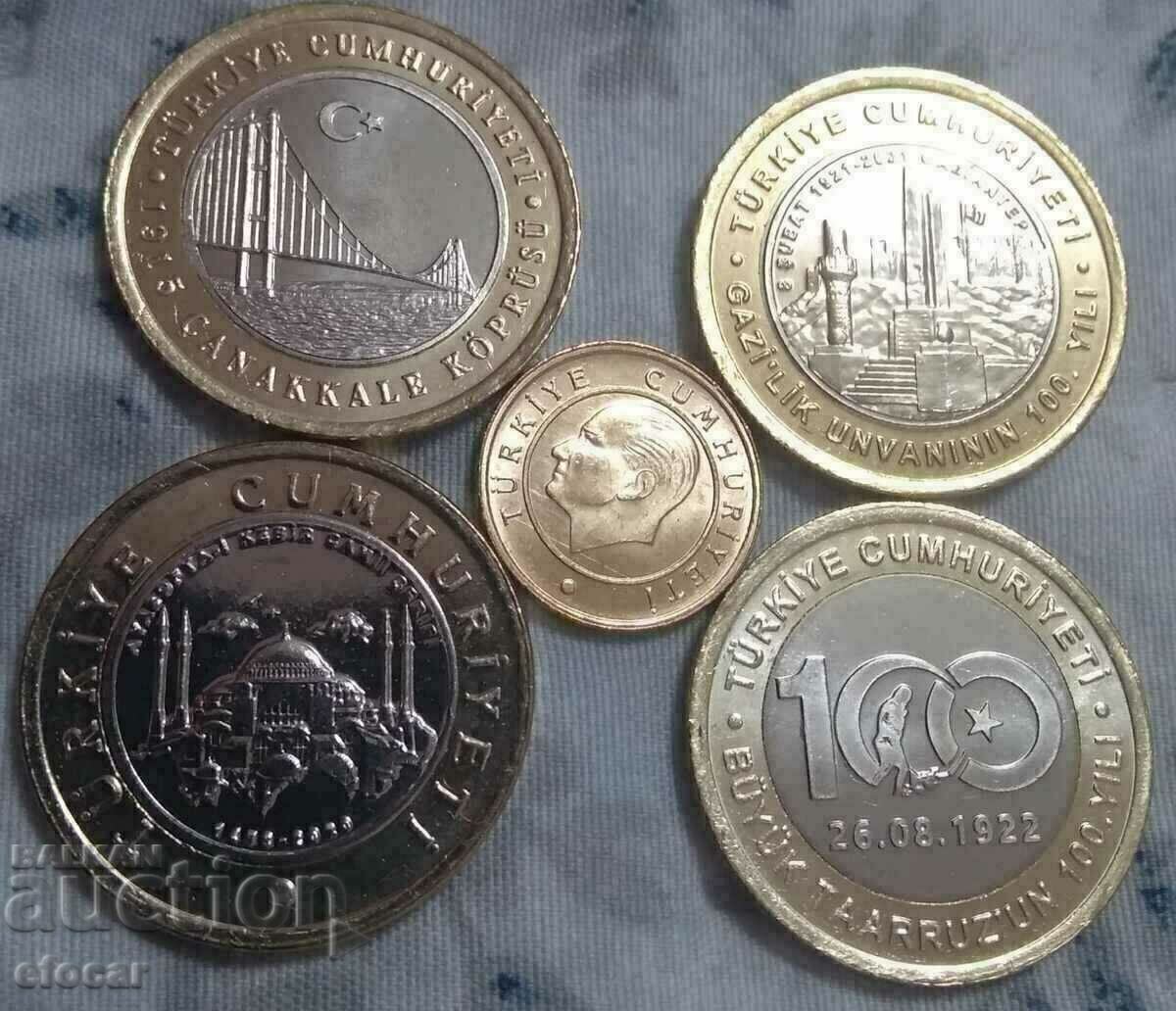 Auction lot 1 lira Turkey 2021,2022 jubilee Auction lot 1 lira Turkey 2021,2022 jubilee