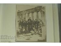 Football team photo Bulgaria in front of the Acropolis