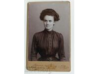1903 SHUMEN WOMAN PORTRAIT OLD PHOTOGRAPH CARDBOARD