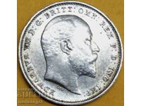 Marea Britanie 3 pence 1907 Edward VII Argint