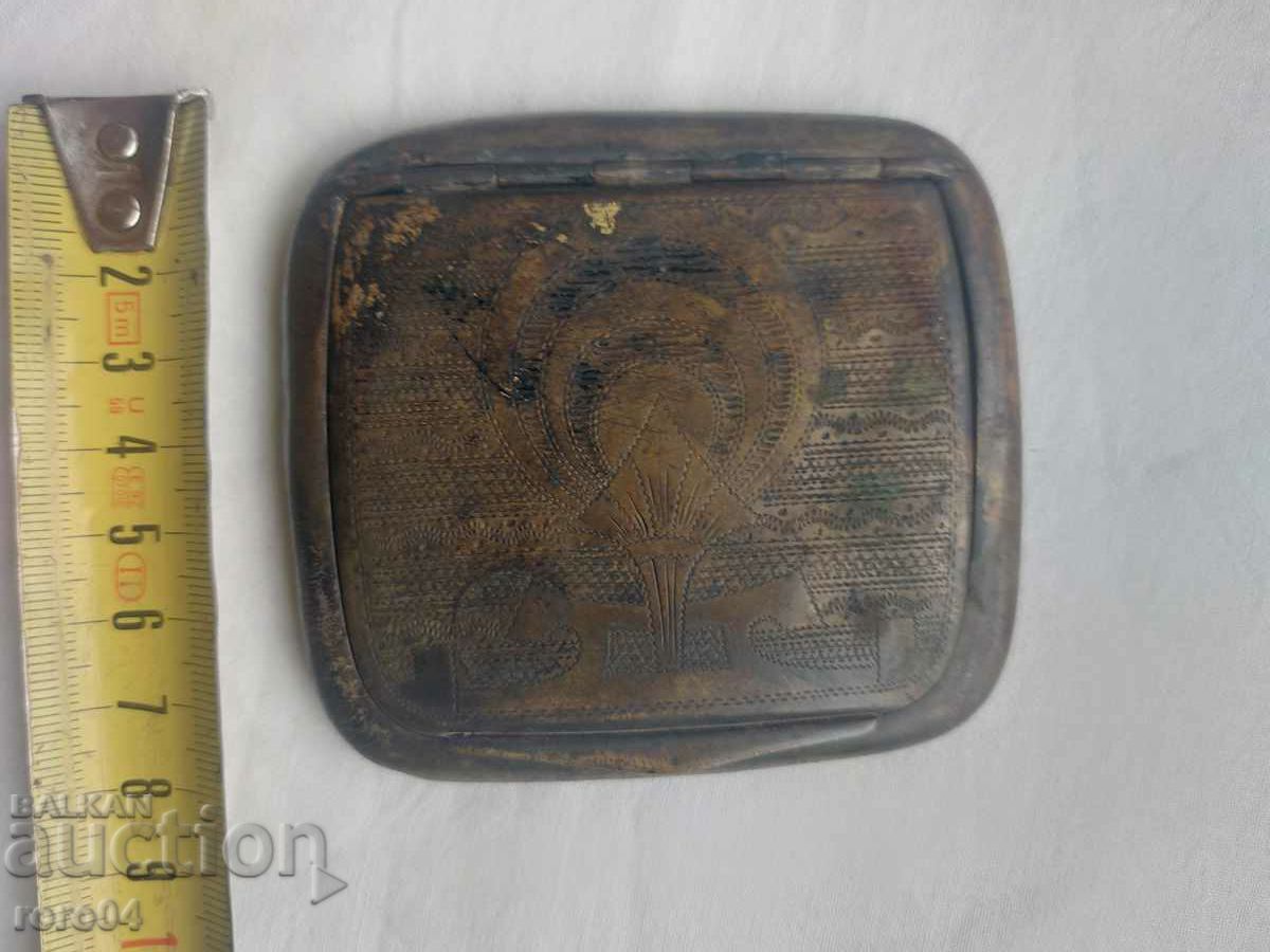 OLD BRONZE BOX - SNAGAR - GOLD PLATED - 7 OLD BRONZE BOX - SNAGAR - GOLD PLATED - 7