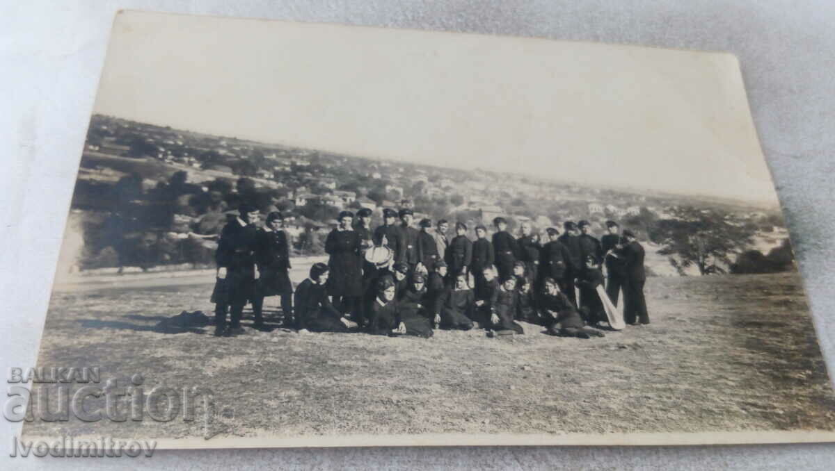 Fotografie Lukovitsa Elevii din clasa a VI-a deasupra orașului 1931