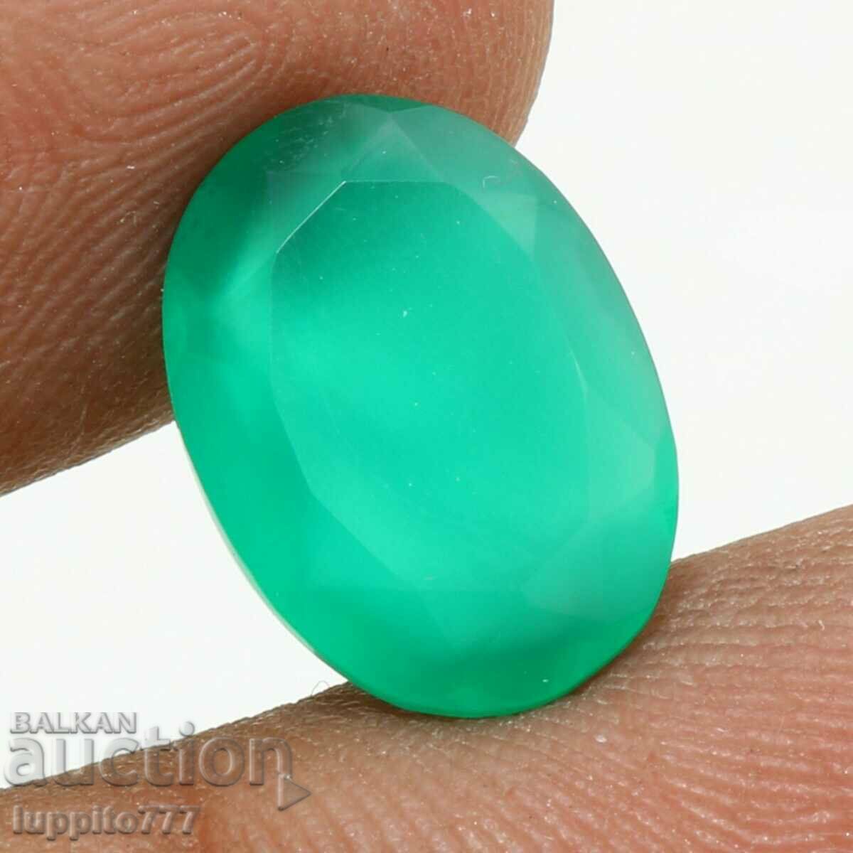 4.95 carat green onyx oval facet