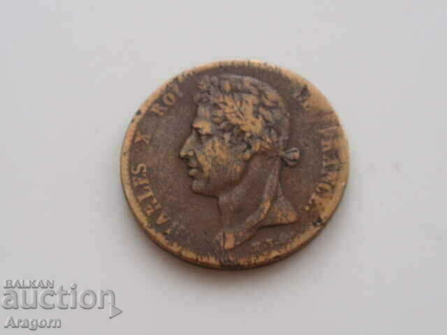 rare coin French colonies 5 centimes 1827; French colonies with price 35.99 BGN | € 18.40