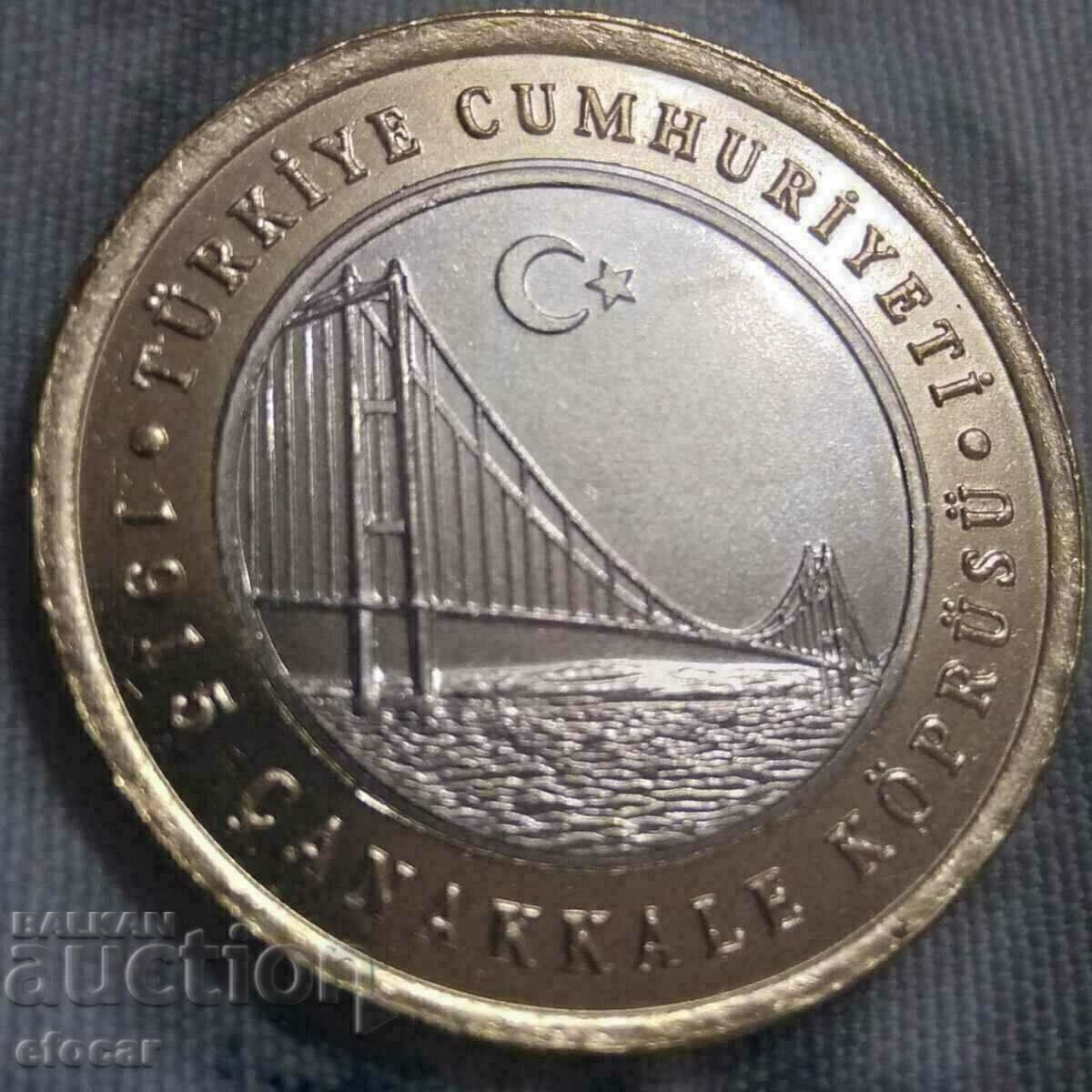 1 Lira Lira Turcia 2022 Canakkale 1 Lira Lira Turcia 2022 Canakkale