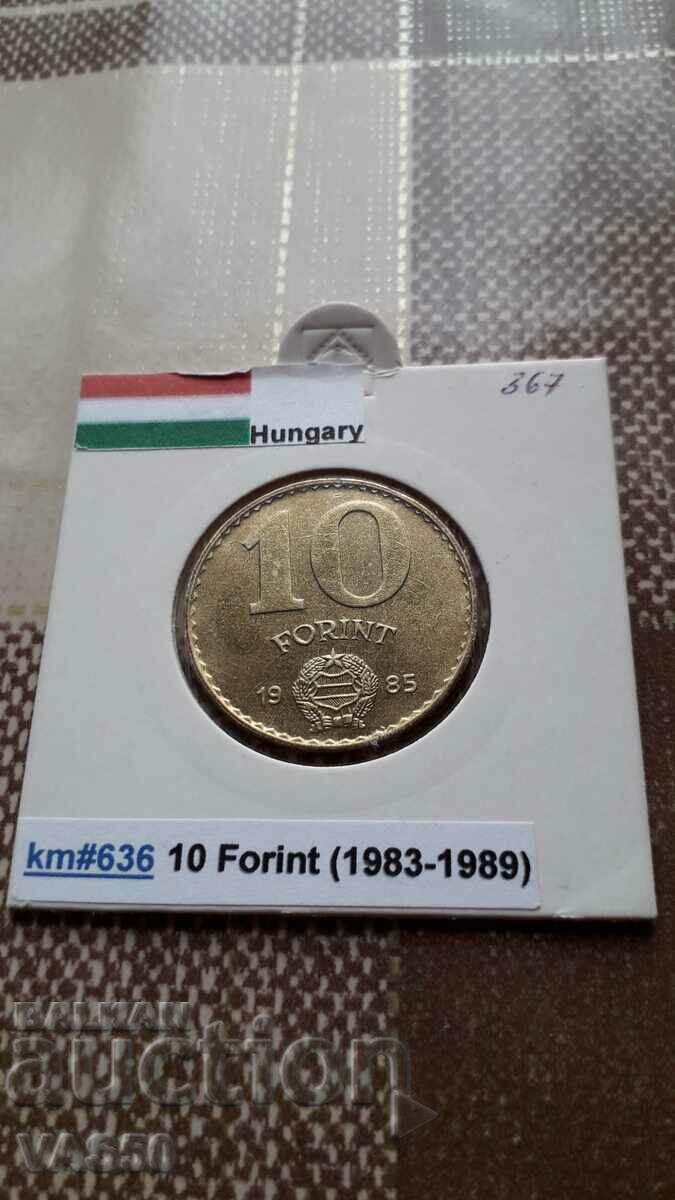 367. HUNGARY-10 forints 1985
