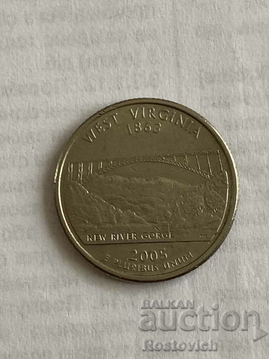US 1/4 Dollar 2005(P), Δυτική Βιρτζίνια.