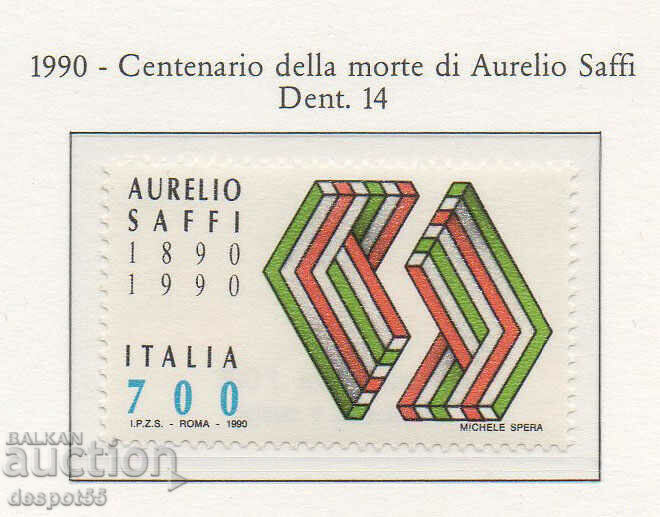 1990. Italy. 100 years since the death of Aurelio Saffi.