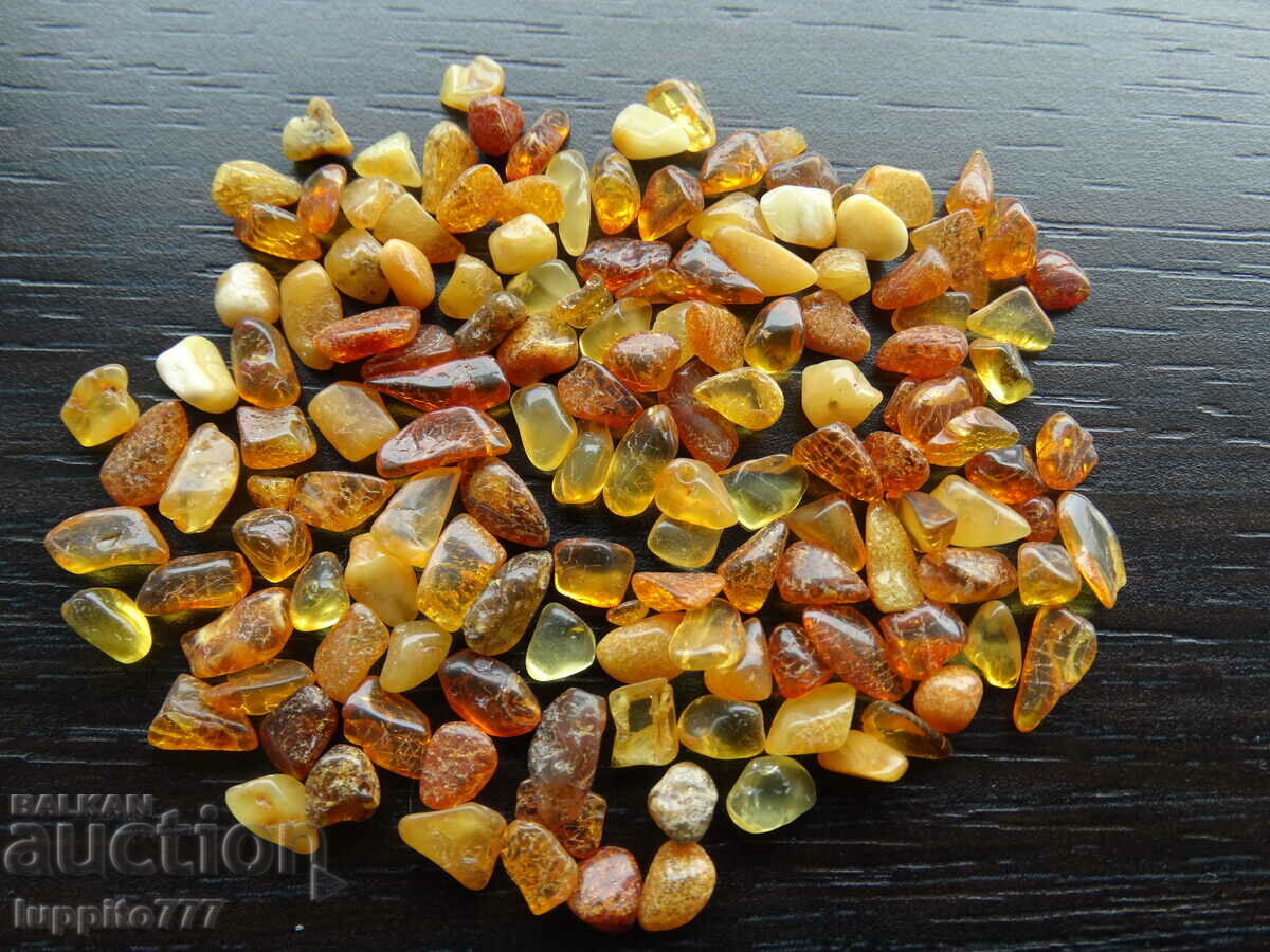 Auction  37.35 ct natural Baltic amber lot 100 pcs.+