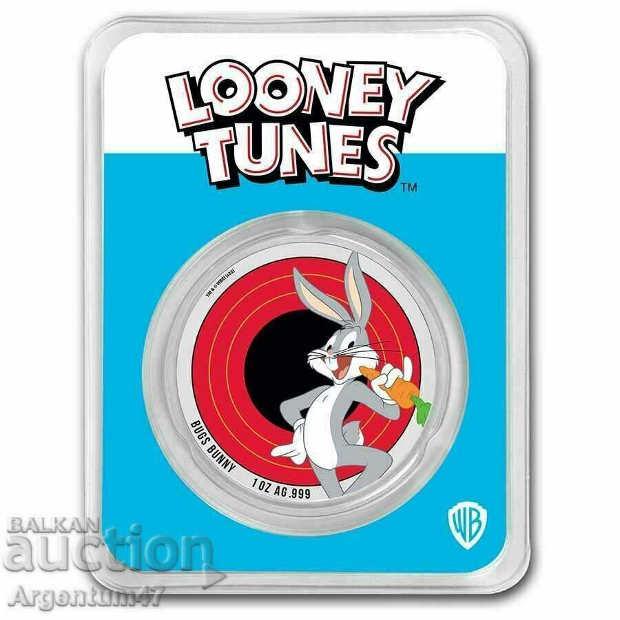 SILVER 1 OZ 2022 SAMOA - BUGS BUNNY COLORED IN STICKER