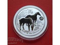 1 OUNCE SILVER - YEAR OF THE HORSE + LEO 2014