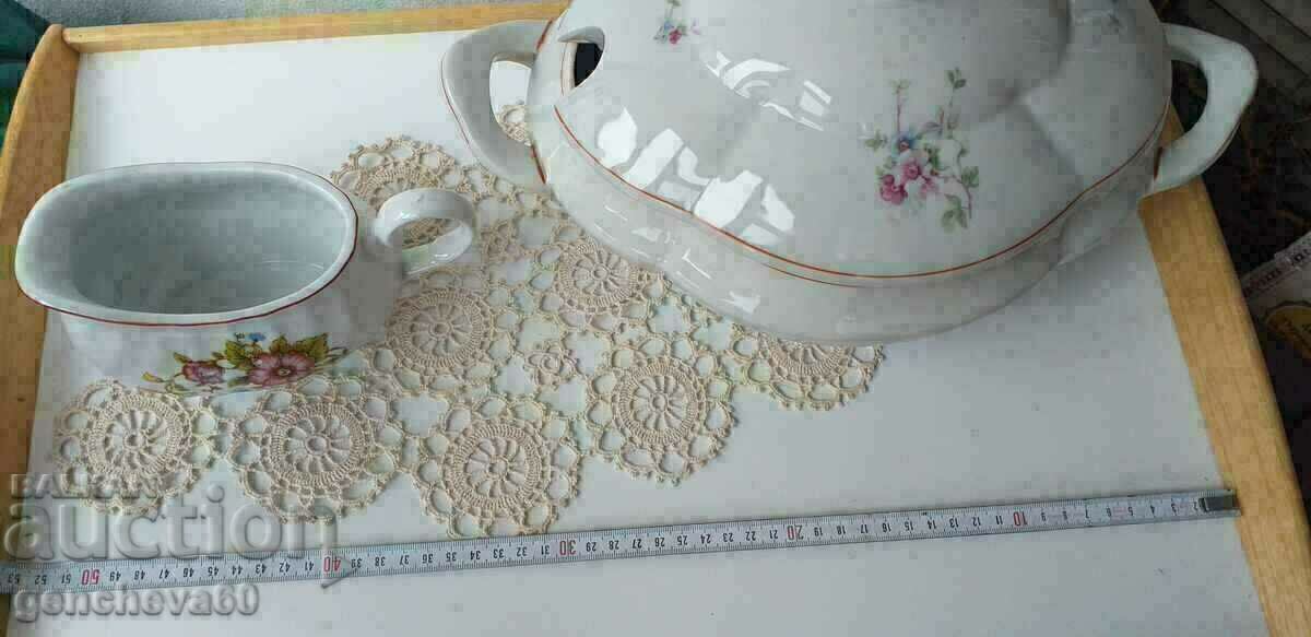 Auction Large Bulgarian soup bowl and saucer SOC Auction Large Bulgarian soup bowl and saucer SOC