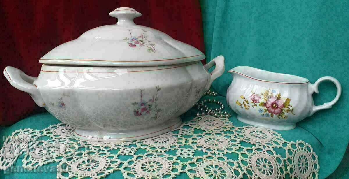 Large Bulgarian soup bowl and saucer SOC Large Bulgarian soup bowl and saucer SOC