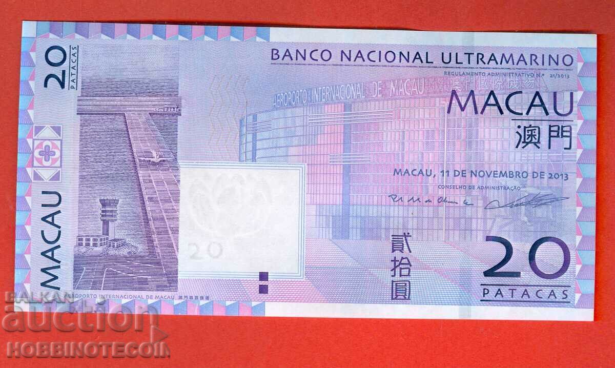 MACAO MACAO 20 Pataka issue issue 2012 NEW UNC with price 24.42 BGN | € 12.49 MACAO MACAO 20 Pataka issue issue 2012 NEW UNC with price 24.42 BGN | € 12.49