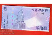 MACAO MACAO 20 Pataka issue issue 2012 NEW UNC