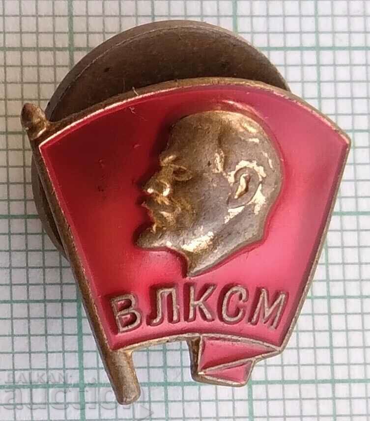 12464 Значка - ВЛКСМ Ленин - винт бронз