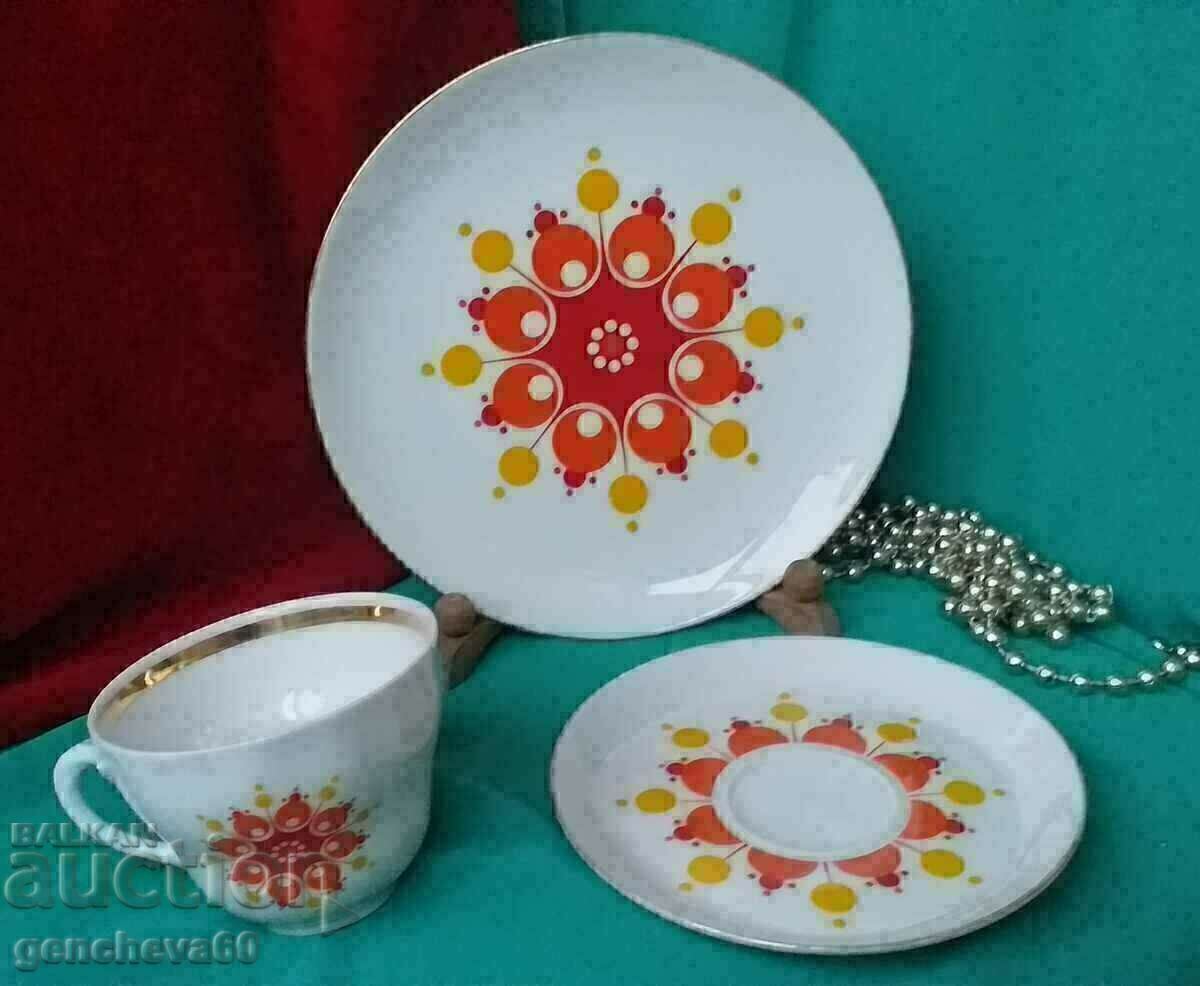 Beautiful porcelain triple set/long coffee BAVARIA
