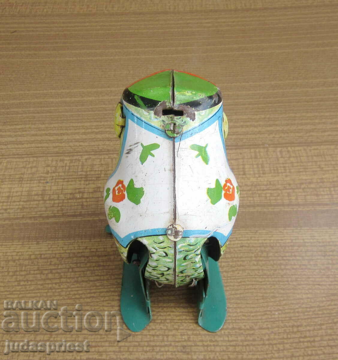 old Russian mechanical metal tin toy frog - 6 old Russian mechanical metal tin toy frog - 6