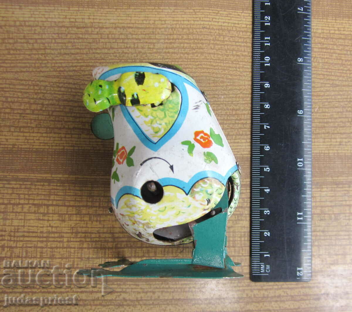old Russian mechanical metal tin toy frog - 7 old Russian mechanical metal tin toy frog - 7