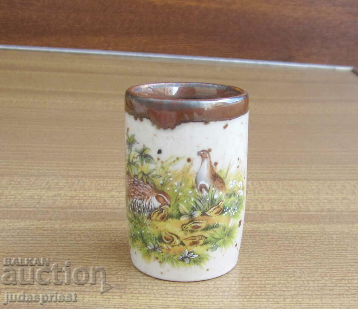 ROSLER old German porcelain mug with hunting motif