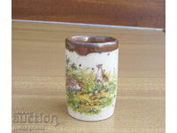ROSLER стара Германска порцеланова чаша с ловджийски мотив