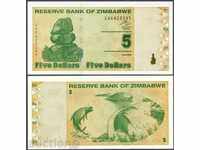 +++ Zimbabwe 5 Dollars P 93 2009 UNC +++