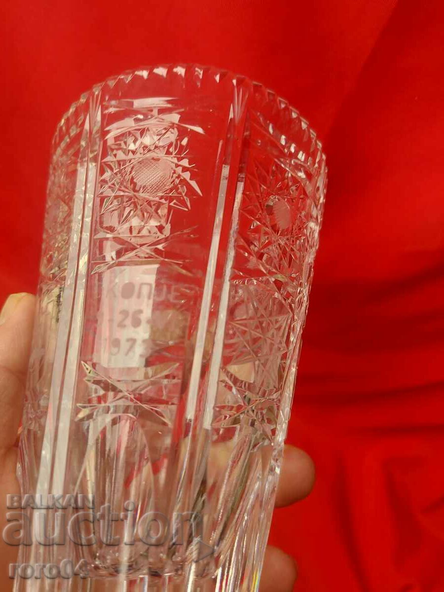 CRYSTAL VASE - SKOPJE - 1973 - 5 CRYSTAL VASE - SKOPJE - 1973 - 5