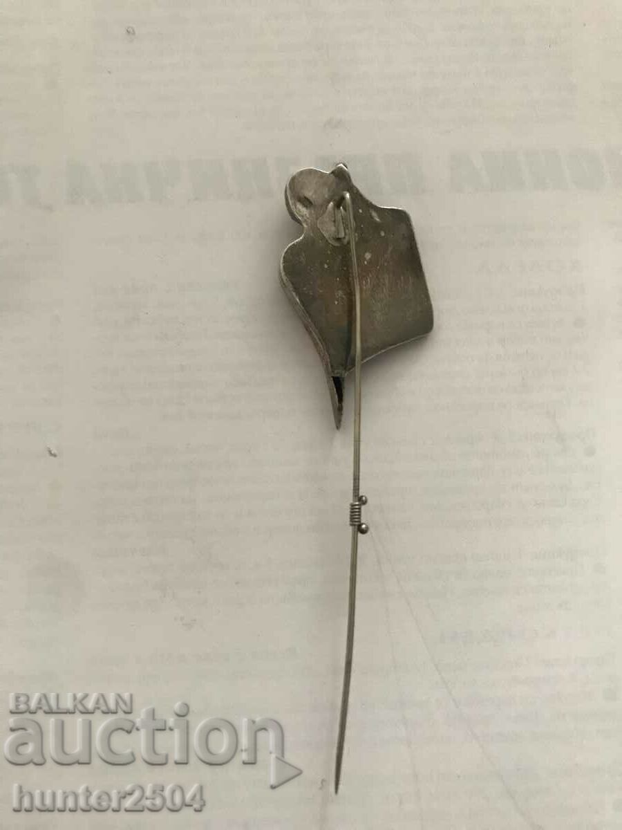 Δημοπρασία Καρφίτσα από φίλντισι, ασημί-10/2,5 cm