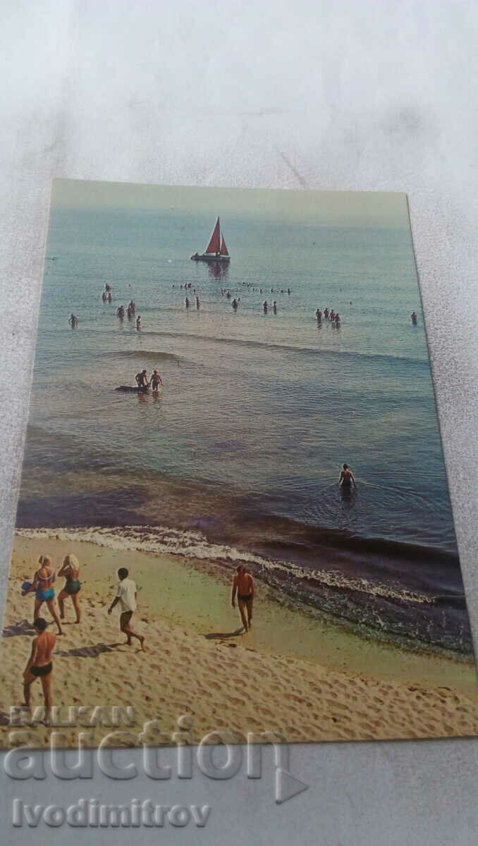 Пощенска картичка Приморско Плажът 1980