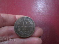 1867 10 centesimi letter - N - Italy