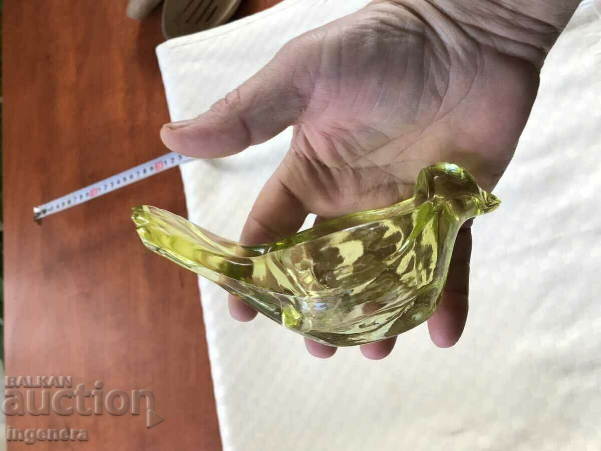 Auction FIGURE BIRD NUT DISH GLASS THICK RELIEF COLOR Auction FIGURE BIRD NUT DISH GLASS THICK RELIEF COLOR