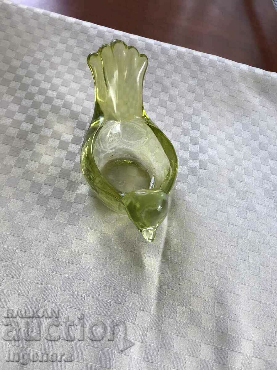 FIGURE BIRD NUT DISH GLASS THICK RELIEF COLOR - 6 FIGURE BIRD NUT DISH GLASS THICK RELIEF COLOR - 6