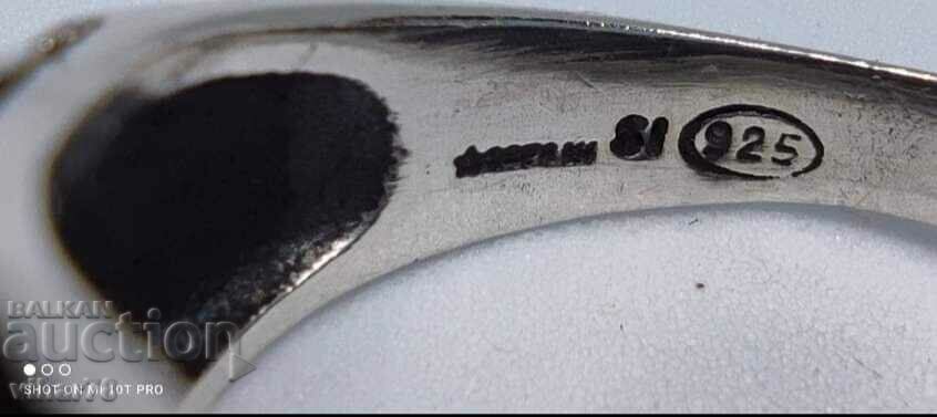 silver ring with ruby and emerald - 7 silver ring with ruby and emerald - 7