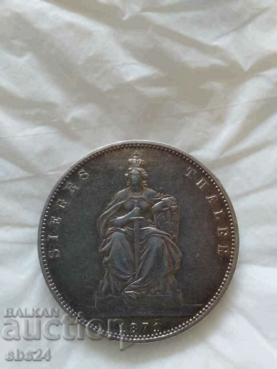 Thaler 1871 A Prussia Wilhelm I-Victory over France