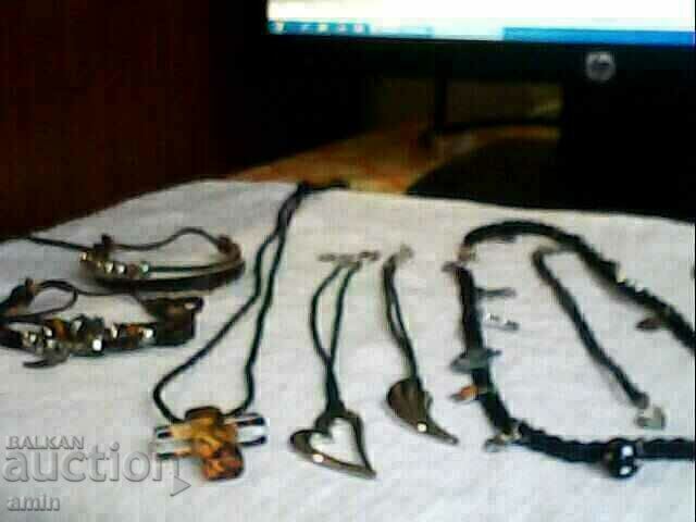 lot ot leather necklaces and bracelets - 5