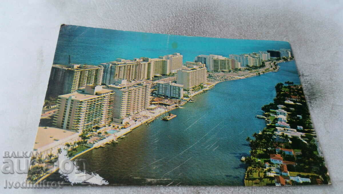 Carte poștală Miami Beach Florida Hoteles en Ocean 1979